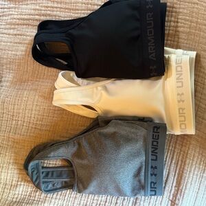 Under Armour Black, White, and Gray Sports Bras